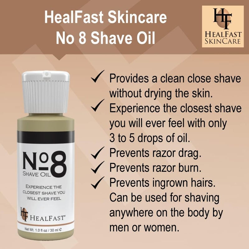 HealFast No 8 Shaving Oil - Pre Shave Oil for Men - Image 2